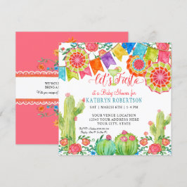 Fiesta Margarita Cactus Baby Shower Girl Papprare Inbjudningar