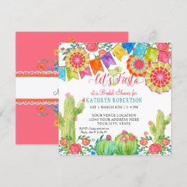Fiesta Margarita Cactus Möhippa Girl Pennant Inbjudningar