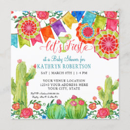 Fiesta Margarita Cactus Pojke Shower Banner Art Inbjudningar