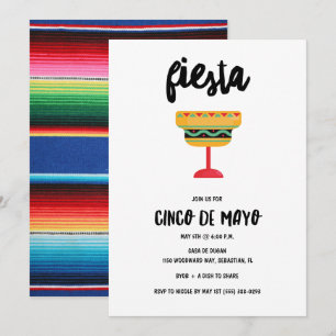 Fiesta Margarita Cinco de Mayo Party Inbjudningar
