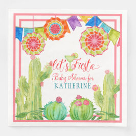 Fiesta Margarita Girl Baby Shower Cactus Pennants Pappersservett