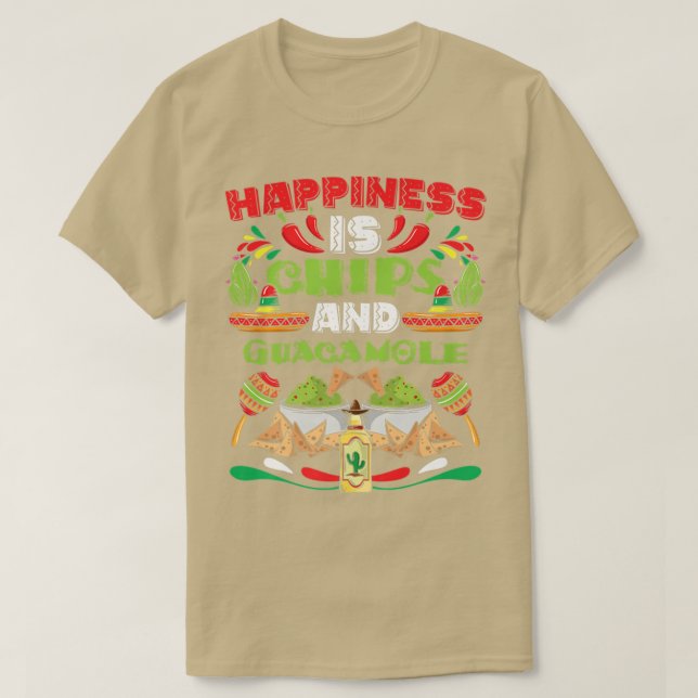 Fiesta Meico Meican cinco de Mayo Chip och Avocad T Shirt (Design framsida)