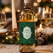Fiesta Merry Chritsmas Favor Gift Wine