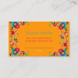 Fiesta Mexican Colorful Diaper Raffle Visitkort