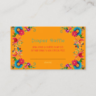 Fiesta Mexican Colorful Diaper Raffle Visitkort