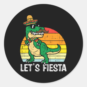 Fiesta Mexican Dino Trex Cinco De Mayo Toddle Runt Klistermärke