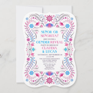 Fiesta Mexican Gender Reveal Inbjudningar