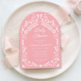 Fiesta Mexican Girl Baby Shower Arch-inbjudan Inbjudningar