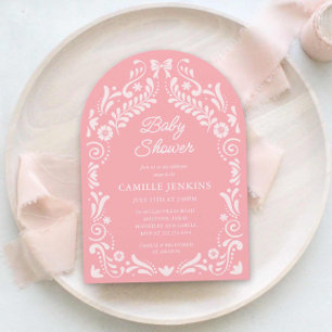 Fiesta Mexican Girl Baby Shower Arch-inbjudan Inbjudningar