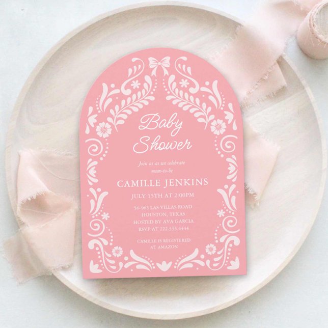 Fiesta Mexican Girl Baby Shower Arch-inbjudan Inbjudningar (Skapare uppladdad)