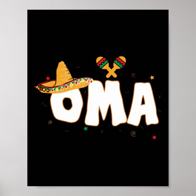 Fiesta Mexican Party Cinco De Mayo Oma Grandma Poster (Framsidan)