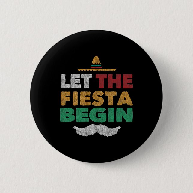 Fiesta Mexican Party Funny Cinco De Mayo Knapp (Framsida)