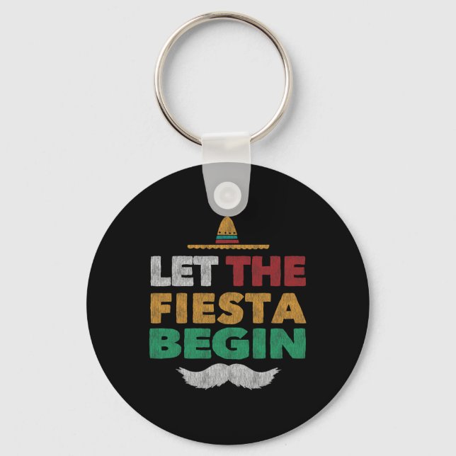 Fiesta Mexican Party Funny Cinco De Mayo Nyckelring (Framsida)