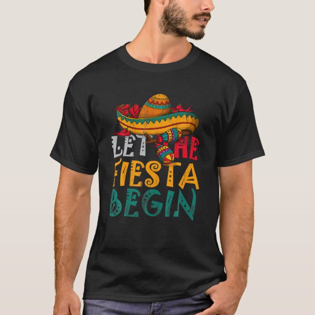 Fiesta Mexican Party Funny Cinco De Mayo T Shirt (Framsida)
