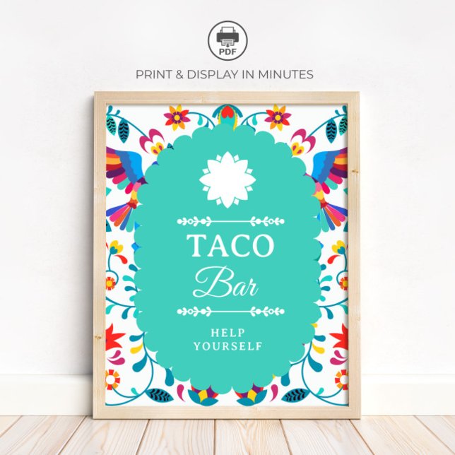 Fiesta Mexican Taco Bar Bridal Shower Sign Poster (Skapare uppladdad)