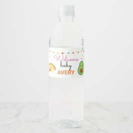Fiesta Mexican Taco Bout' A Baby Party Vattenflaskor Etikett