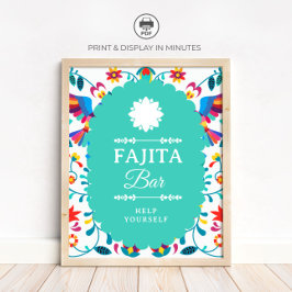 Fiesta Mexikansk Fajita Bar Bröllopsdusch-skylt Poster