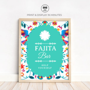 Fiesta Mexikansk Fajita Bar Bröllopsdusch-skylt Poster