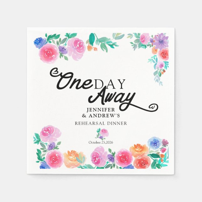 Fiesta | Mexikanska blommor | Middag inför bröllop Pappersservett (Framsidan)