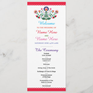 Fiesta mexikanskt blomsterbröllopsprogram program