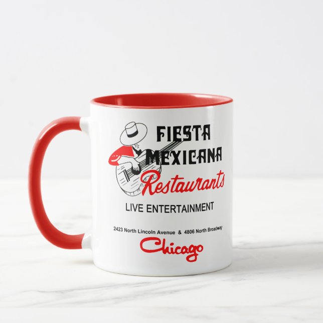 Fiesta Mexiko Restaurant, Chicago, IL Mugg (Vänster)