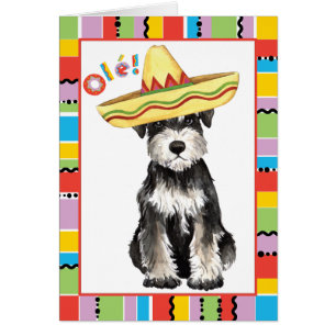 Fiesta Miniature Schnauzer Greeting Card OBS Kort