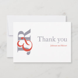 Fiesta | Modern Monogram Bröllop Tack Kort