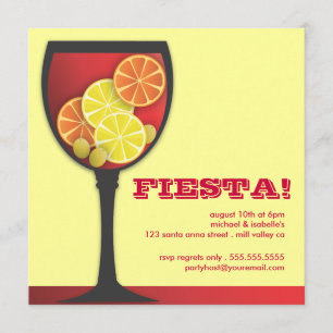 Fiesta Modern Wineglass Party-inbjudan Inbjudningar