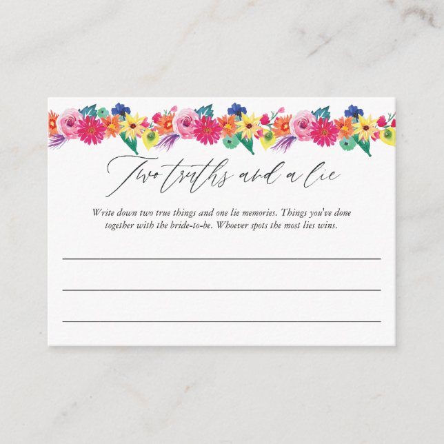 Fiesta Möhippa 2 Truths och ett Ljugit spel Tilläggskort (Framsida)