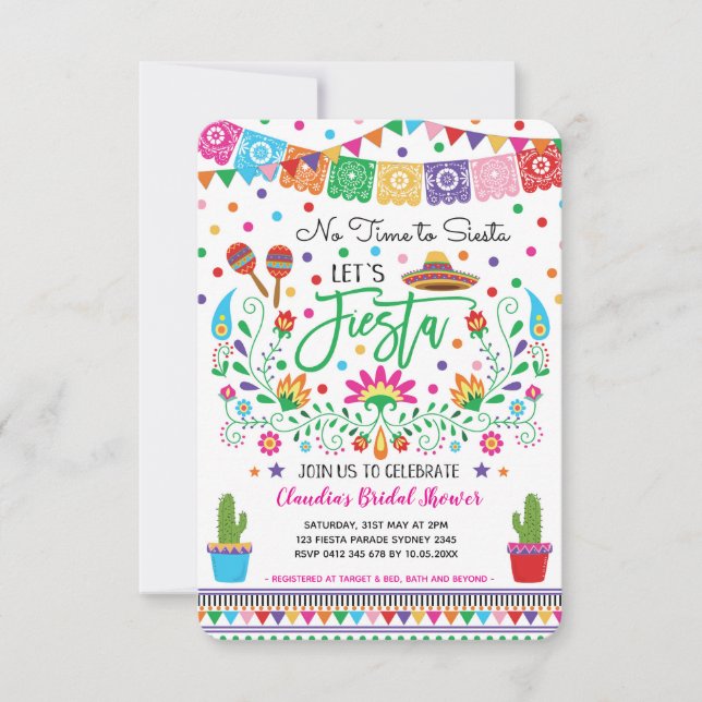 Fiesta Möhippa / Ingen tid för Siesta Mexican Inbjudningar (Framsida)