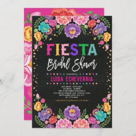 Fiesta Möhippa Mexican Flower Chalkboard Inbjudningar