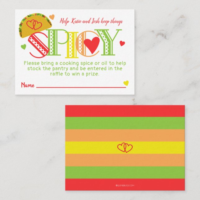 Fiesta Möhippa Tacos Spice Raffle Biljett (Fram/baksida)