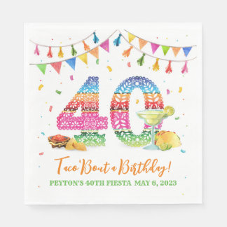 Fiesta Napkins 40:e födelsedagen Pappersservett