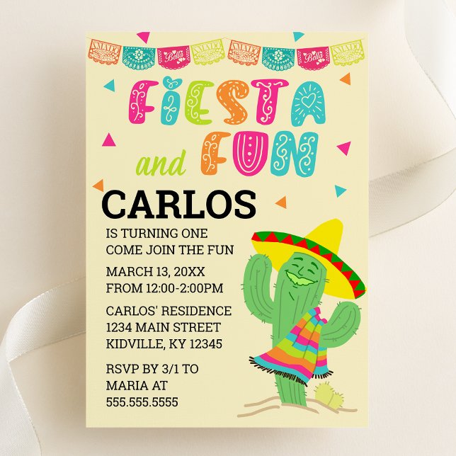 Fiesta och Roligt Födelsedagsfest inbjudan (Skapare uppladdad)