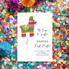 Fiesta och Roligt Piñata Llama Boy First Birthday Inbjudningar