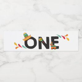 Fiesta ONE Birthday Vattenflaska Labels Vattenflaskor Etikett