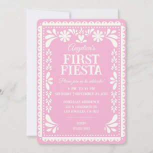 Fiesta Papel Picado-inbjudan första födelsedagen Inbjudningar