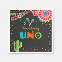 Fiesta Papper Napkins Mexican Uno första födelseda