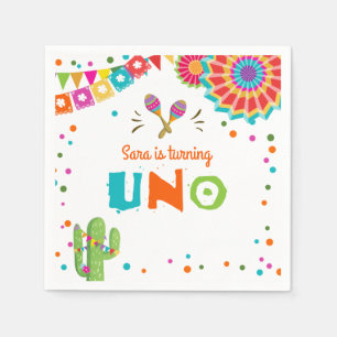 Fiesta Papper Napkins Mexican Uno första födelseda Pappersservett