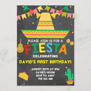 Fiesta Party födelsedag Taco Boy mexikan Inbjudningar