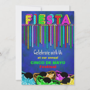 FIESTA PARTY INVITATION - CINCO DE MAY0 - BRIGHT INBJUDNINGAR