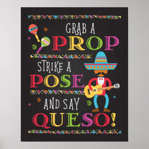 Fiesta Party Photo Prop Booth Poster