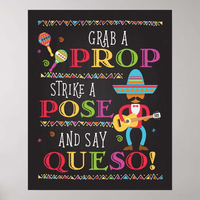Fiesta Party Photo Prop Booth Poster (Framsidan)