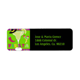 Fiesta Party Returadress Etikett