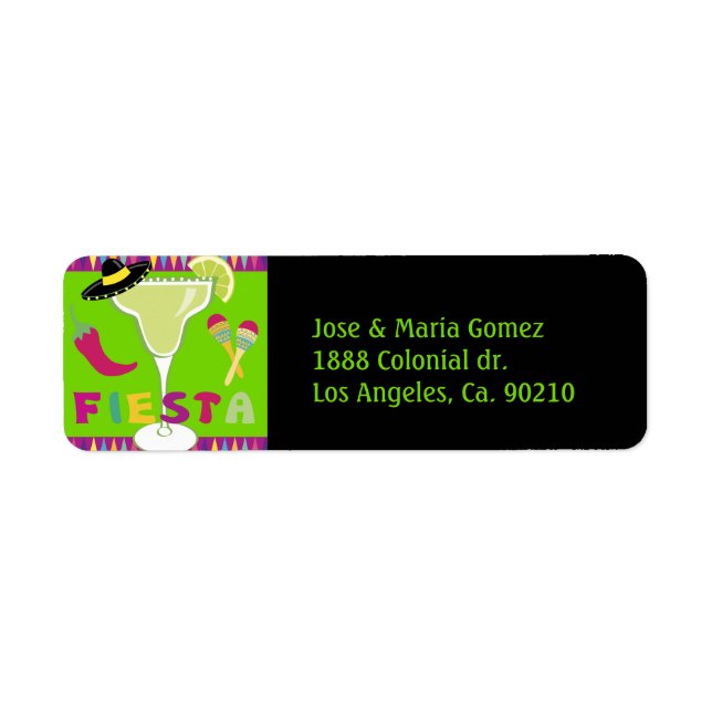 Fiesta Party Returadress Etikett (Framsidan)