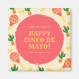 Fiesta Party Sombrero Cactus Limes Peppers Maracas Magnet