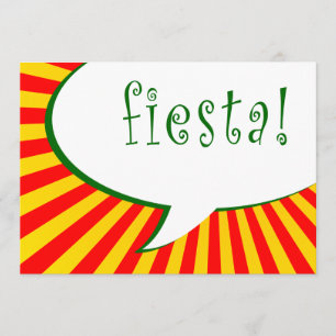 Fiesta party: tecknad tal bubbla inbjudningar
