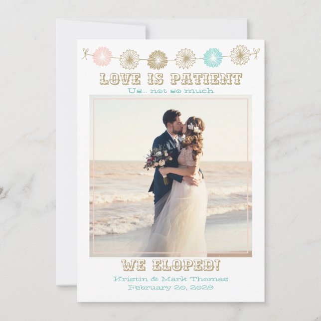 Fiesta Pastell Kärlek är Tålamod Vi Rymde med Foto (Framsida)