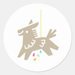 Fiesta Piñata Festive Möhippa Favor Stickers Runt Klistermärke