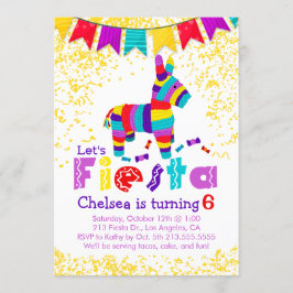 Fiesta Piñata Födelsedagsfest - färgstark inbjudan